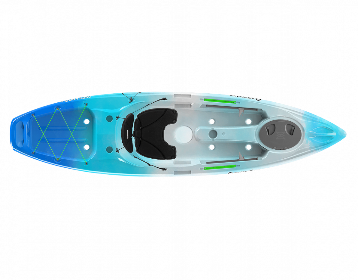 10 6 Large Front and Rear Storage Sit on Top Fishing Kayak with Adjustable Lawn Chair Seat Perception Pescador Pro 10
