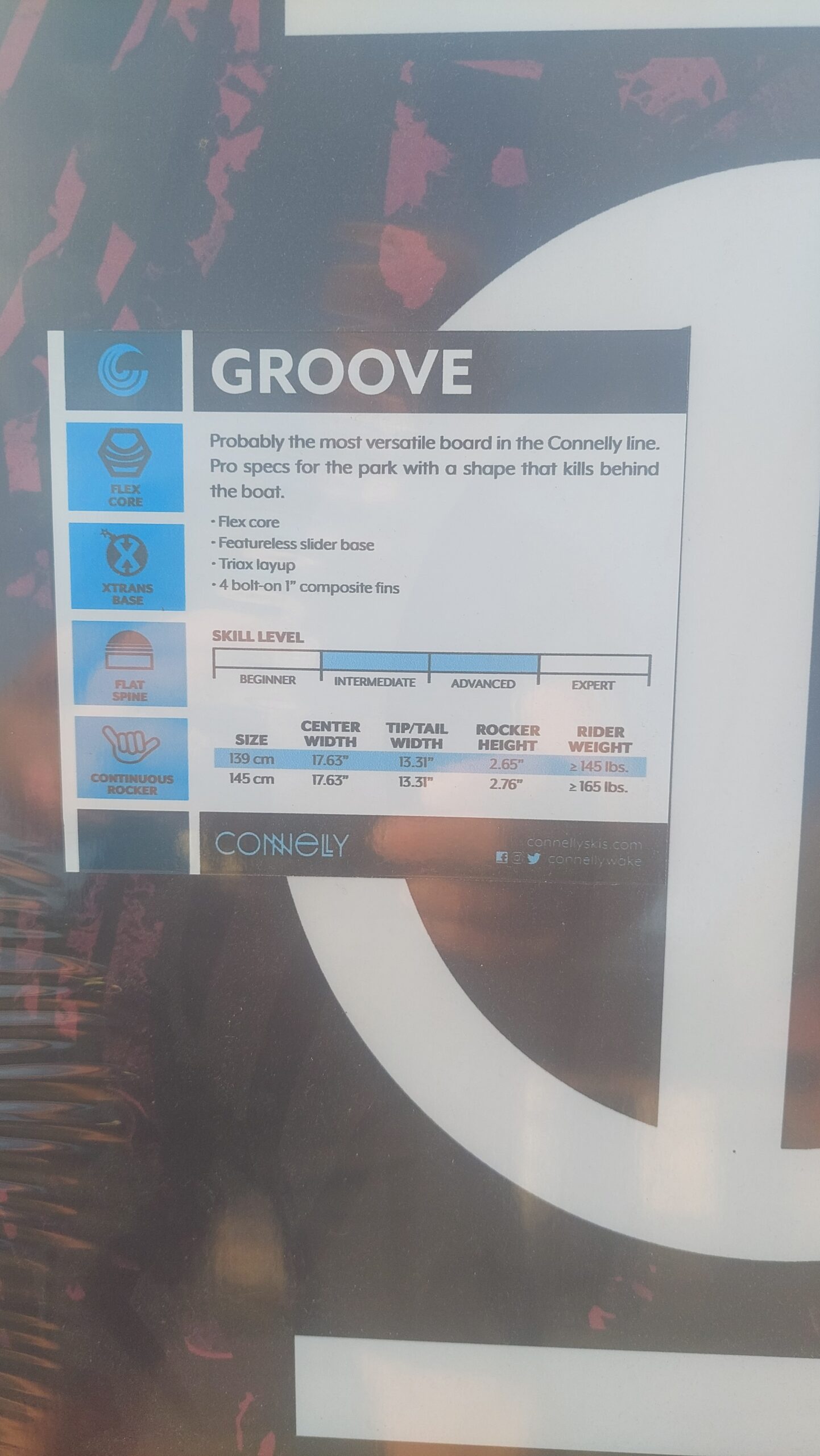 Kabeļveikborda dēlis CONNELLY GROOVE 139